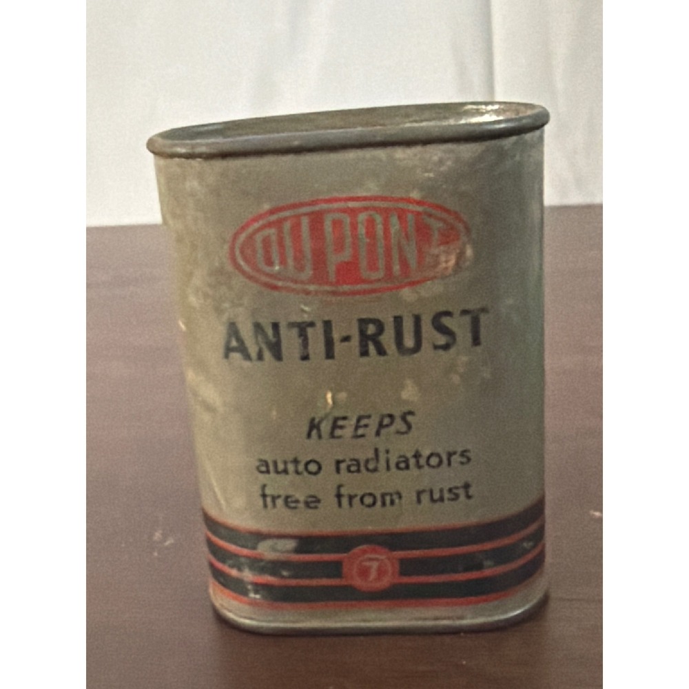 Vintage DuPont Anti-Rust Tin 2.5oz Radiator Treatment Automotive Petroliana USA‎